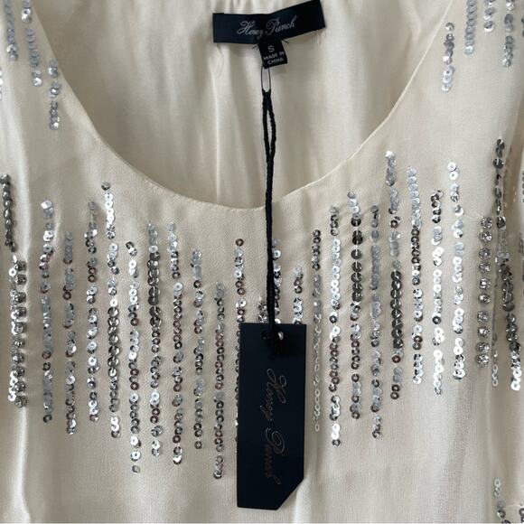 NWT Honey Punch Cream Sequin Tank Top | Size Small - Picture 5 of 5